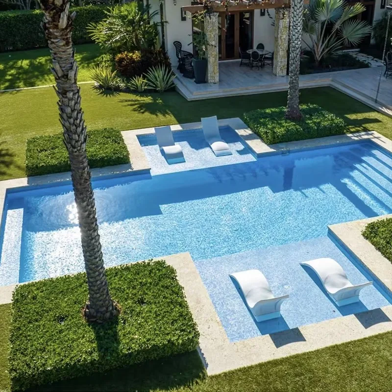 Customized Outdoor Luxury Hotel Modular Large Swim Pool Spa Jacuzzi Fiberglass Waterfall Prefabricated Villa Garden Swimming Poo