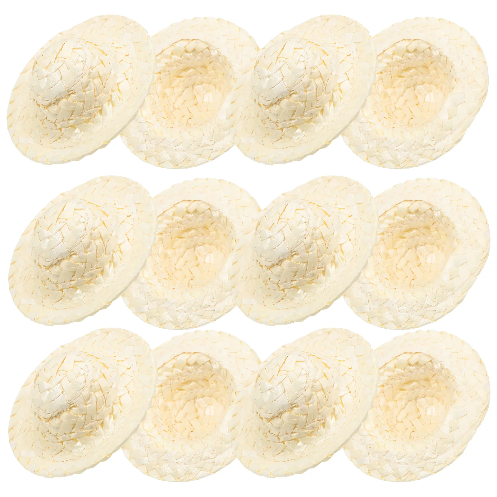

Braided Straw Hat Mini Woven Little Hats Miniature Craft Small for Crafts Knitting