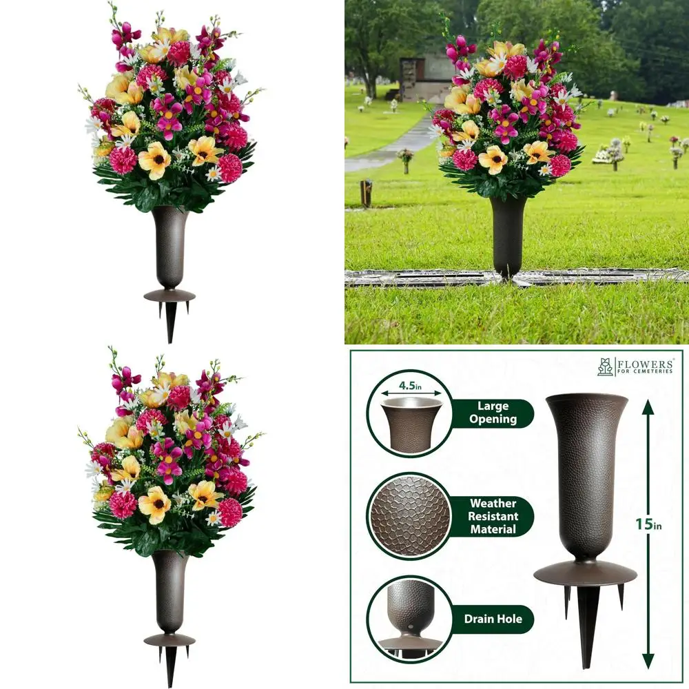 

Композиция из желтых анемонов для кладбища с вазой