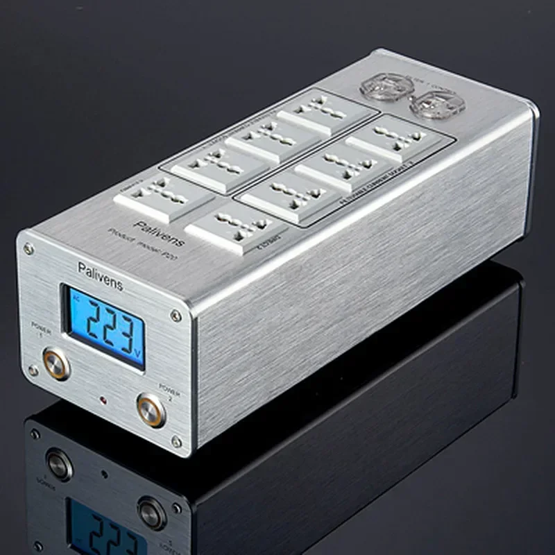 전원 필터 전원 소켓 3000W 15A 오디오 용 AC 필터 LED 디지털 디스플레이 오디오 잡음 필터 번개 방지 Palivens P20