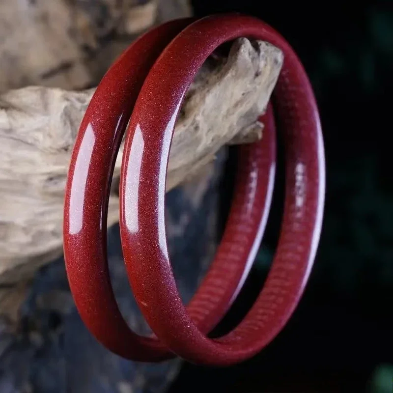 Genuine Natural Cinnabar Handmade Carving Prajna Paramita Heart Sutra Bracelet Women's Cinnabar Bracelet ethnic style ornaments