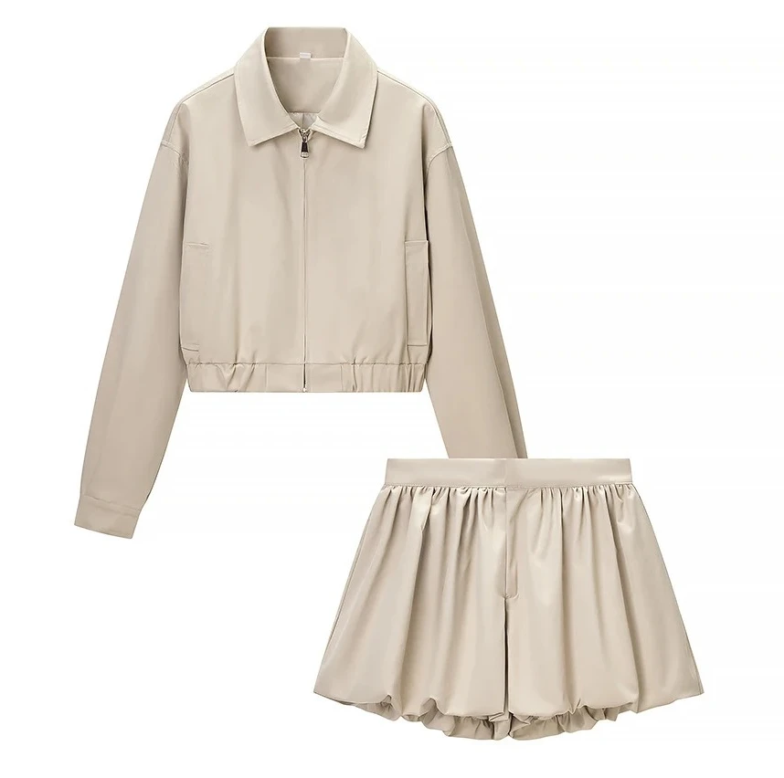 

Новая женская одежда, однотонный комплект с лацканами, короткая куртка, куртка и шорты