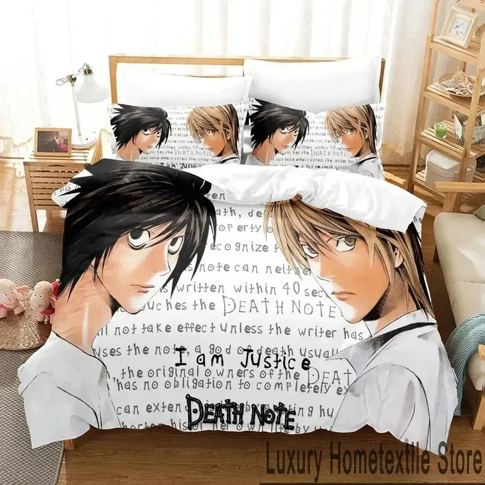 3D Print Death Anime Note Bedding Set Bedroom Soft Modern Bedspreads Comefortable Kids Duvet Cover Quilt Cover And Pillowcase