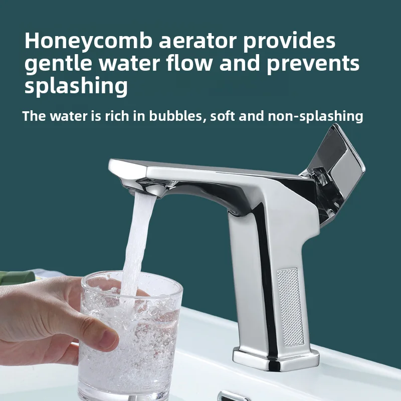 

Gold and Black Single Hole Bathroom Faucet - Deck Mounted Basin Mixer Tap with Hot/Cold Water for Vanity Countertop Sink