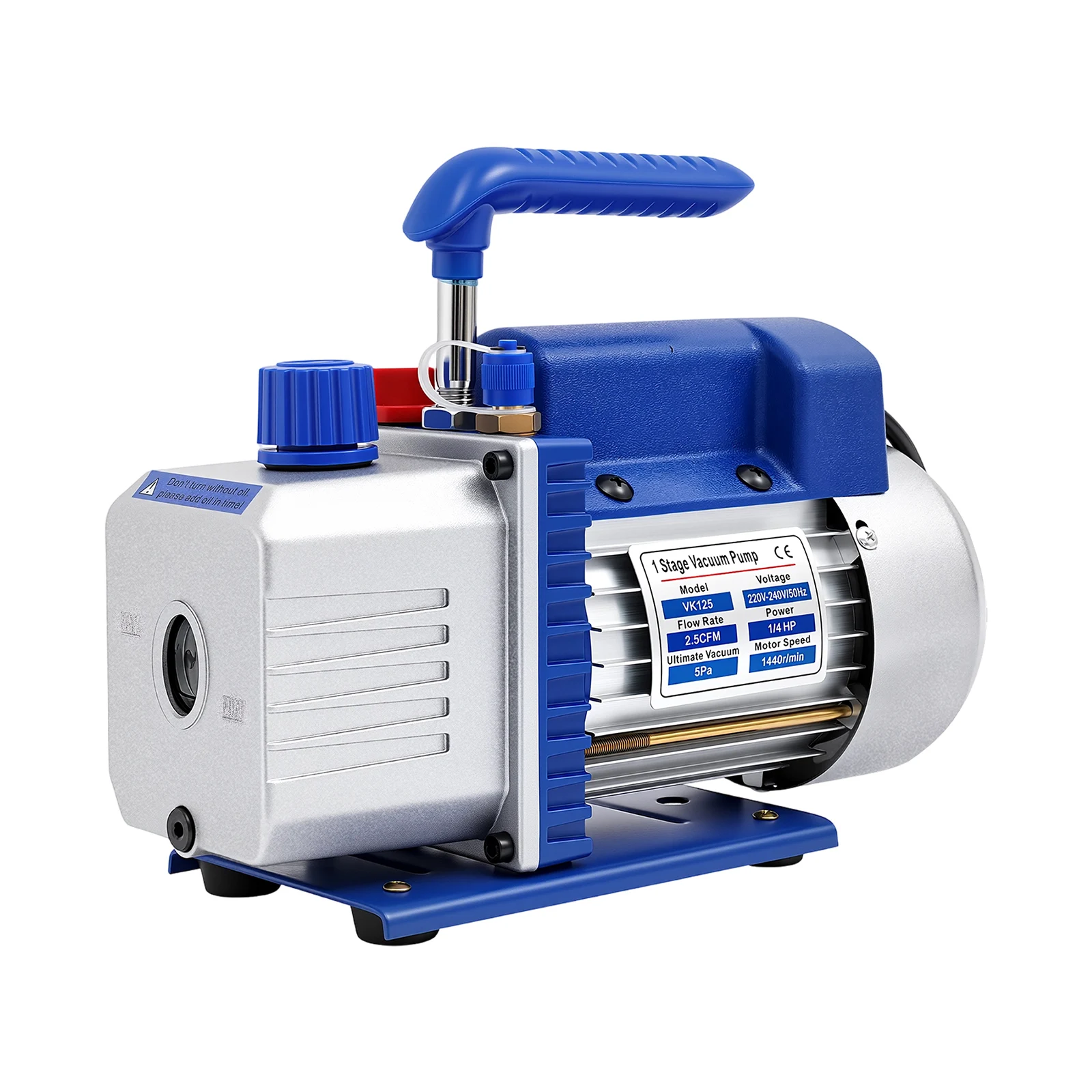 1/4HP Vakuumpumpe 2,5CFM - Klimaanlagen-Reparaturset mit Manometer & Schläuchen für R134A/R410A Geeignet für Auto/Heim-Klimaanlagen-Reparatur – Detail 10