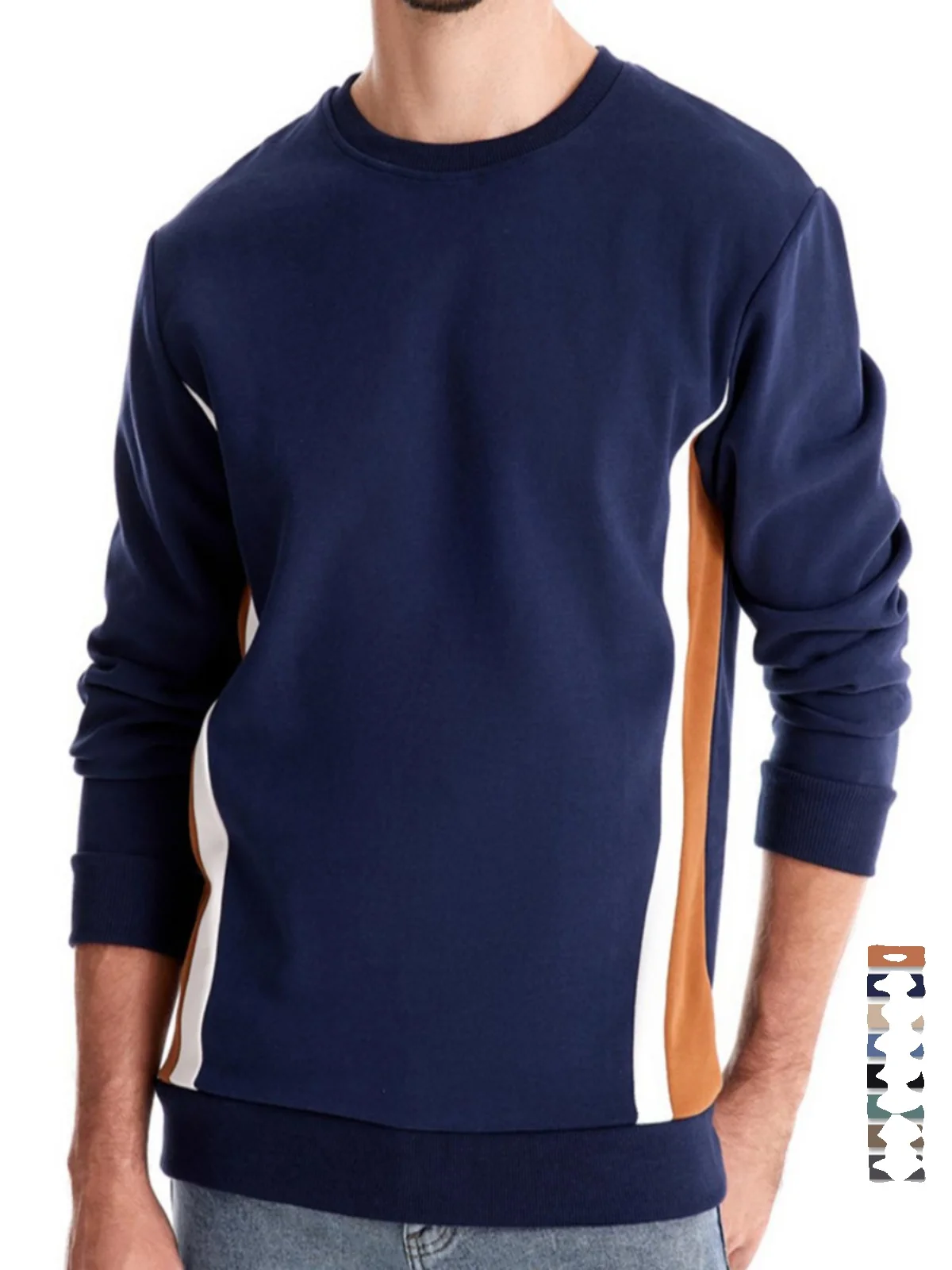 

Мужская толстовка с длинными рукавами и пэчворком, повседневная, современная, из хлопка, весна-осень, удобная, дышащая, в уличном стиле