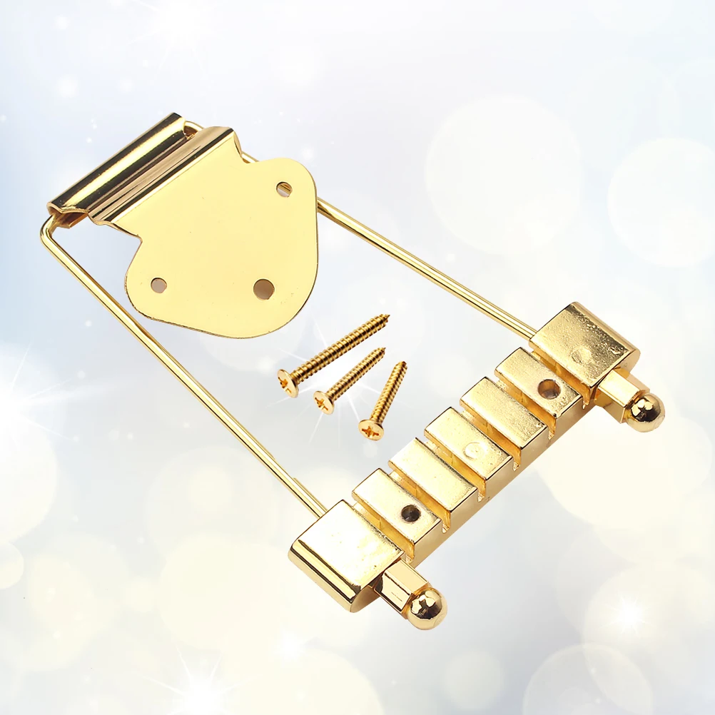 

6 String Guitar Bridge Tailpiece Jazz Metal Replacement Black Color Long Life Guitar Parts Accessories