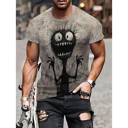 Fashion Funny 3D Print Men's T-shirts New 2024 Short Sleeve O-Neck Casual Knitted Summer Tshirts Plus Size Loose Tee Sport Tops