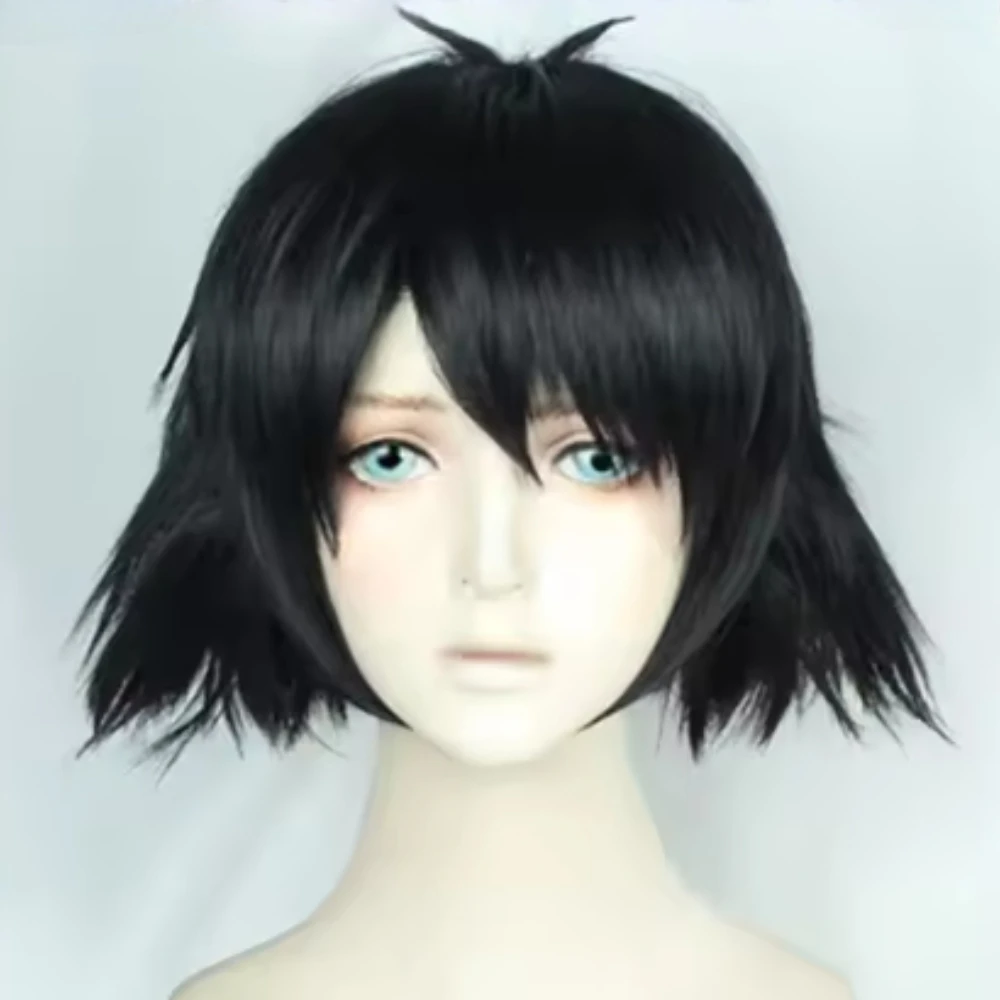 

New Anime Steins Gate Ruka Urushibara Cosplay Shiina Mayuri Black Short Curly Halloween Synthetic Hai