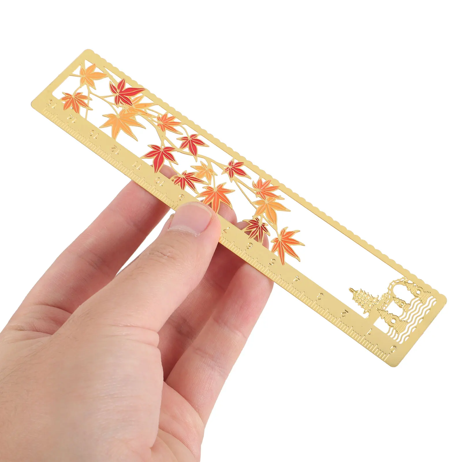 

2 Pcs Chinese Style Bookmark Marker Bookmarks Ruler Markers Element Metal Student