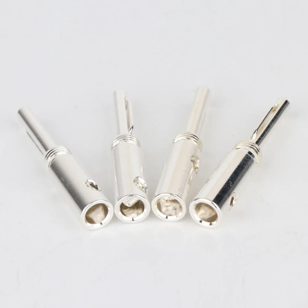 

4 шт., посеребренный/позолоченный разъем для динамика типа «банан», адаптер «банан», аудиоразъем, разъем для аудиопроводки