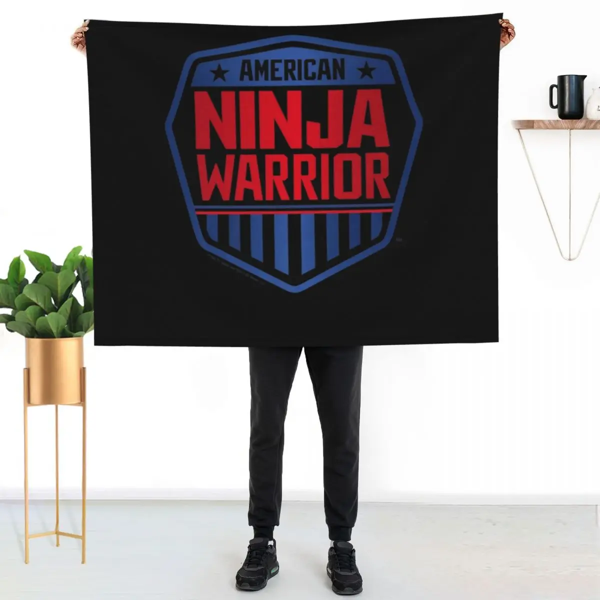 

American Ninja Warrior Premium . - Official Tee Throw Blanket Wrinkle Resistant Lightweight Blanket