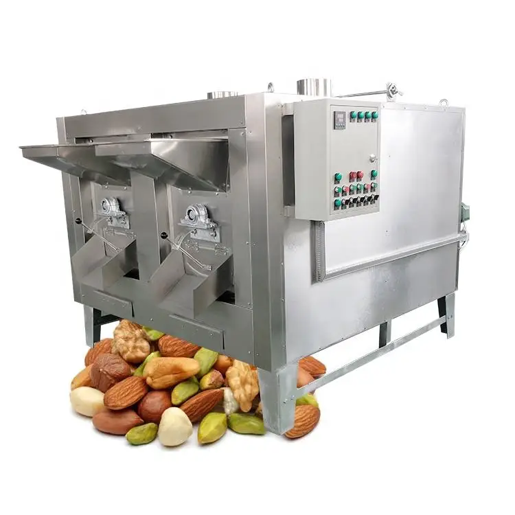 Electric Gas Rotary Drum Corn Pumpkin Sesame Seeds Roaster Peanut Nut Roasting Machine Price