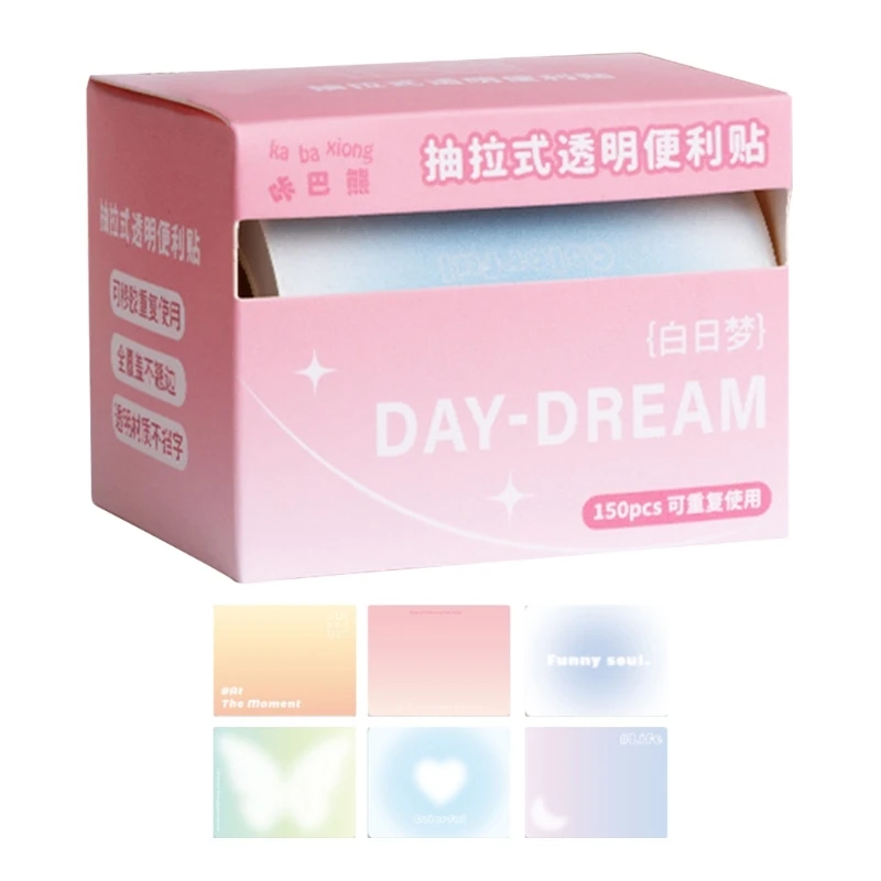 Clear Sticky Notes Writable Memos Pad Self-adhesive Page Marker School Supplies