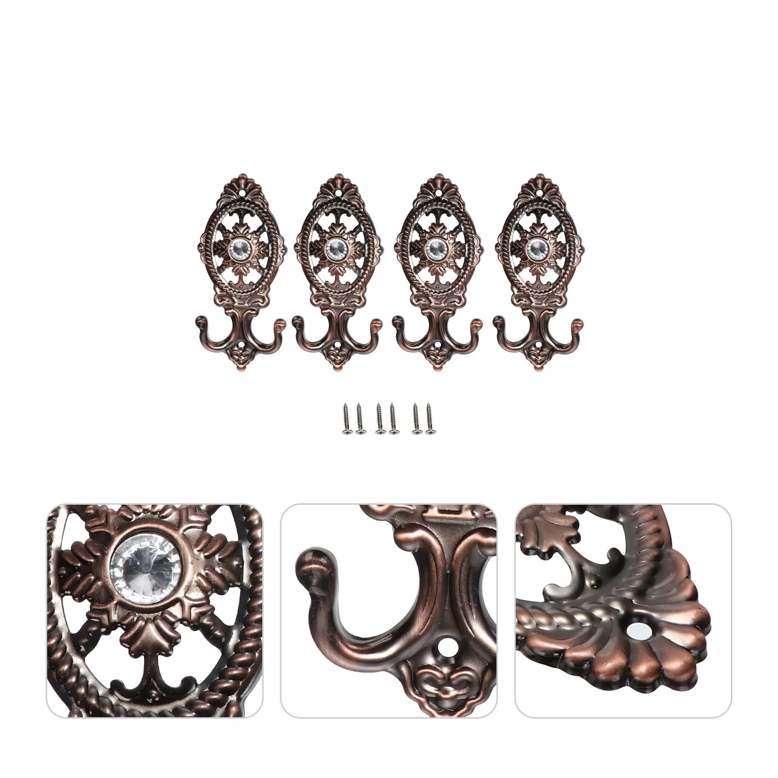 

4Pcs Curtain Tieback Wall Hook European Style Creative Holder for Home Curtains and Storage Curtain Tieback Wall Hook