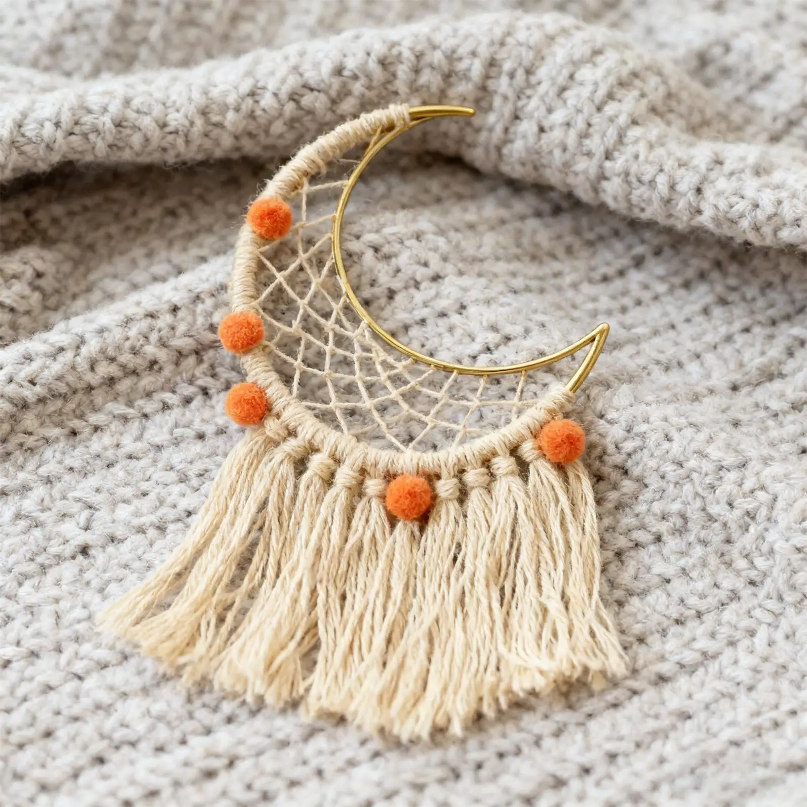 Anillos artesanales de metal, 4 piezas, colgantes de corazón de luna dorada, atrapasueños de Navidad, pentagrama, círculos de metal para proyecto de arte para el hogar festivo