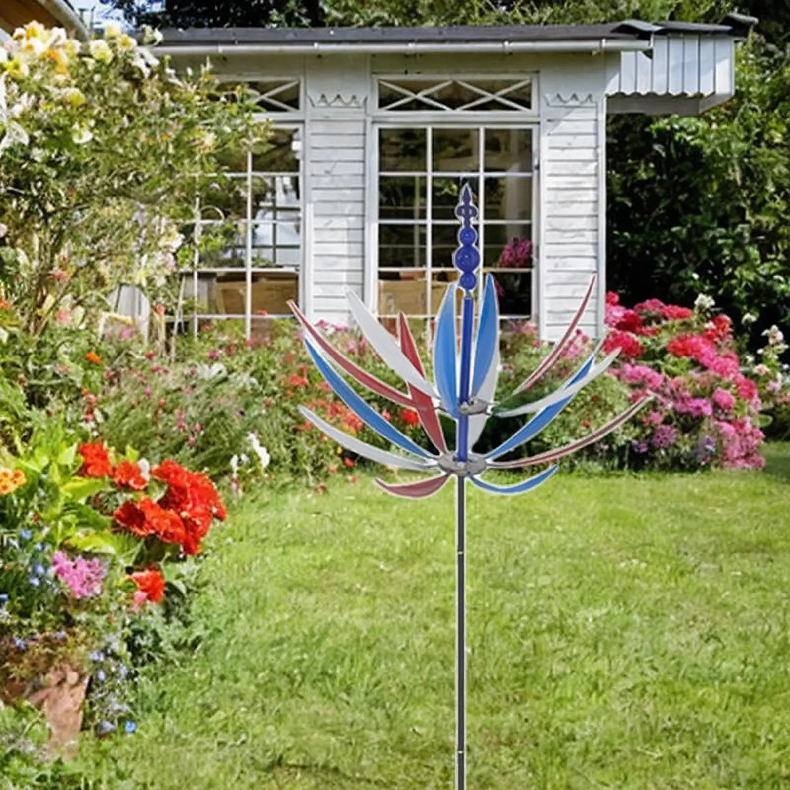 

Wind Sculpture Garden Windmill Decor Landscape Metal Waterproof Wind Spinner Garden Stake for Park Outside Pathway Courtyard