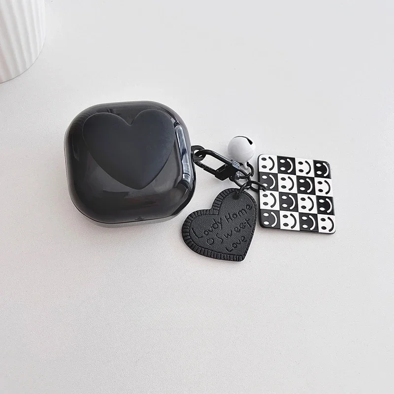 أسود القلب واقية الحال بالنسبة لسامسونج غالاكسي براعم 2 لايف تي بي يو سماعة الحال بالنسبة لبراعم غالاكسي لايف/براعم 2 برو غطاء حماية