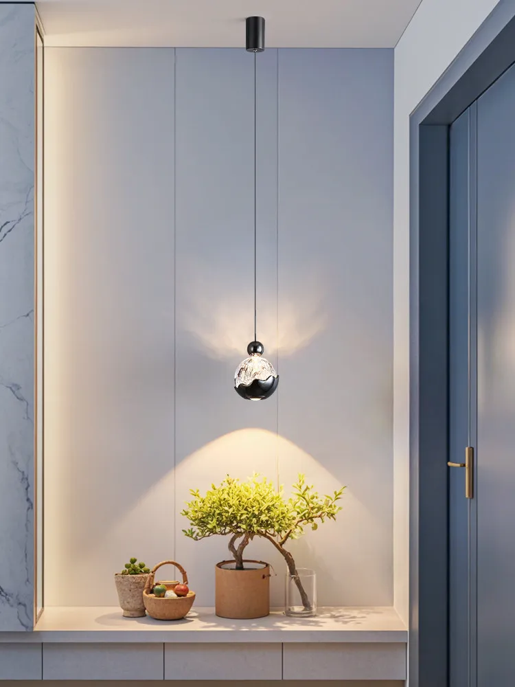 Bedroom bedside pendant light adjustable small pendant light living room background wall foyer atmosphere hanging line light