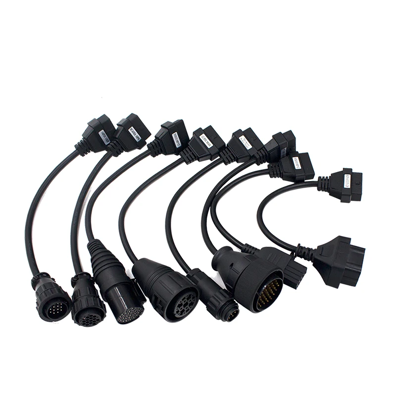 Full Set 8pcs Car Truck Converter Cable For TCS PRO Diagnostic  OBD2 Adapter Cable For Multidiag Pro+ Automotive Scanner Connect