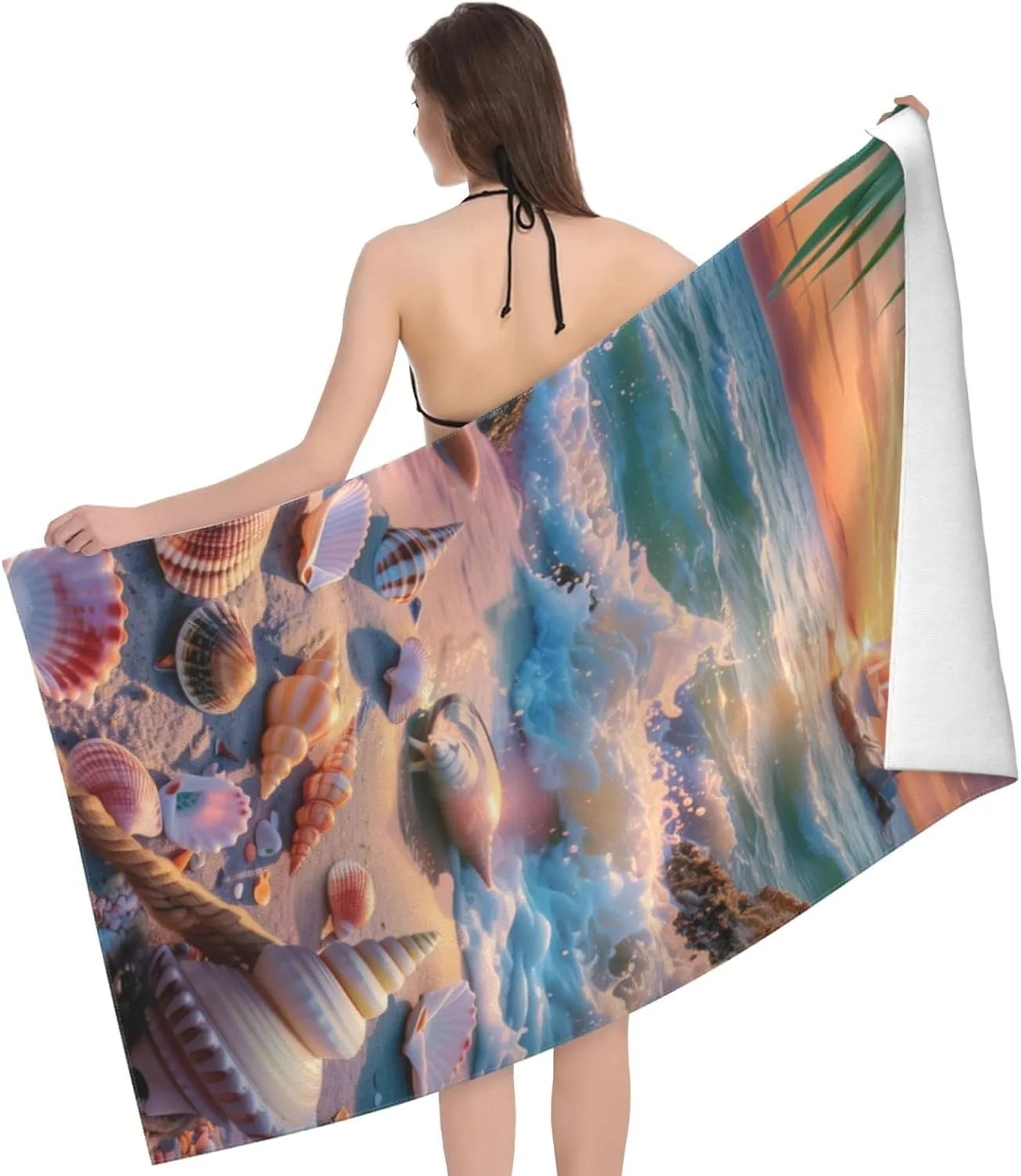 

1PC Beach and Conch Beach Towel for family friends Gift Towel Quick-Dry Towel For Bath Yoga Tourism Beach GYM Camping Swimming