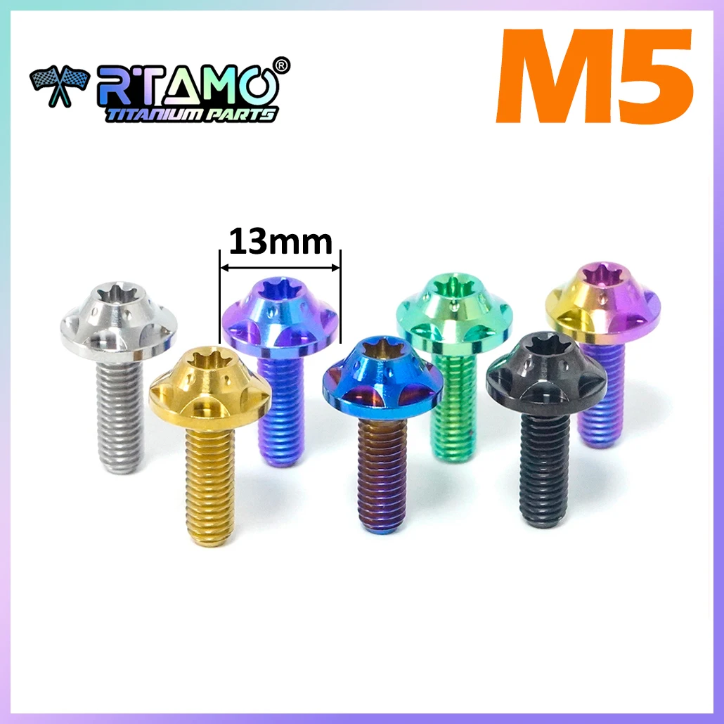 RTAMO Gr5 Titanium Bolts M5X10/15/20/25/30 Windscreen Visor Screws for Motorcycle Bike Modification (1pc)