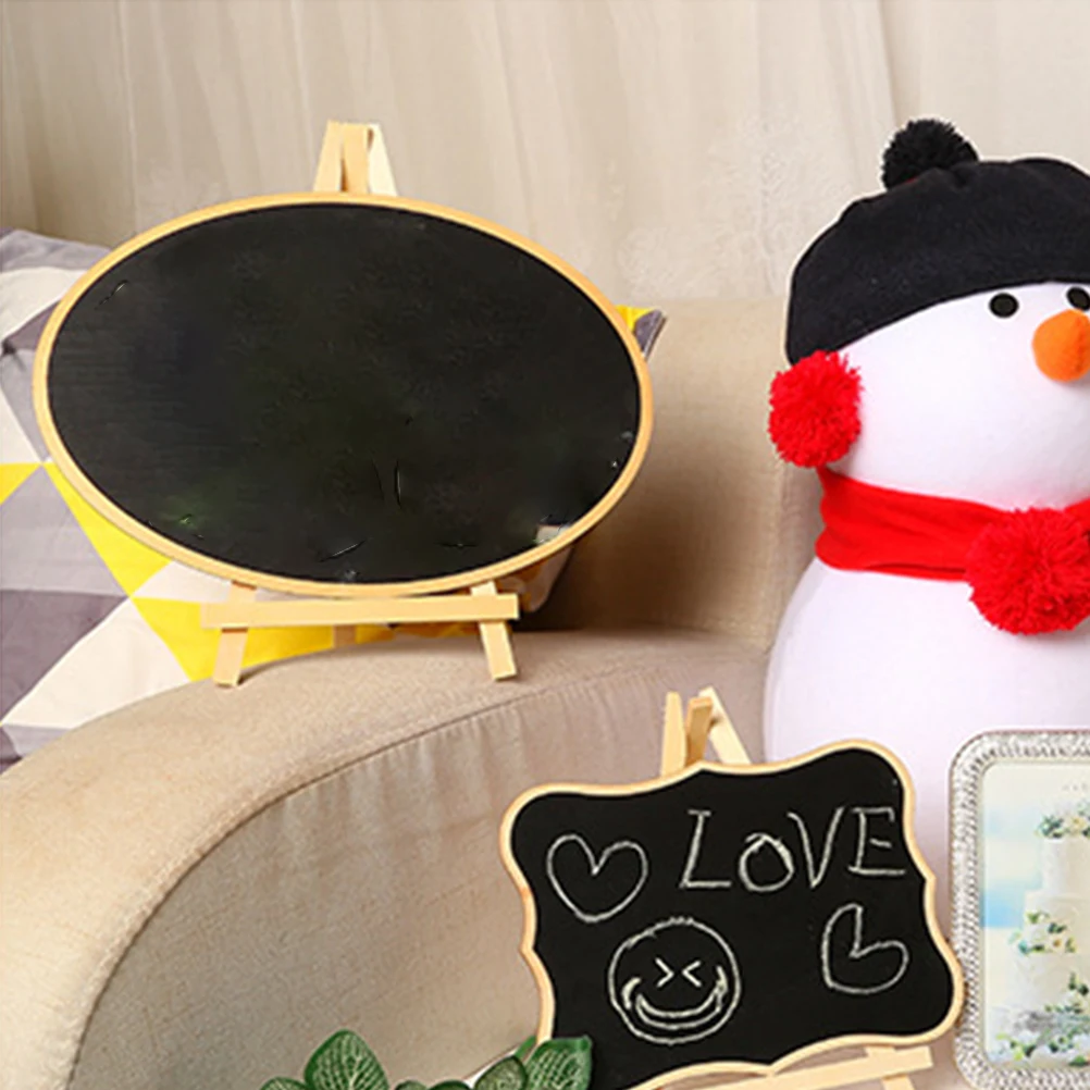 

2pcs Vertical Blackboard Wooden Small Baby Tablet Brown Display Easel Advertising Message Boards Kids Crafts Restaurant Decor