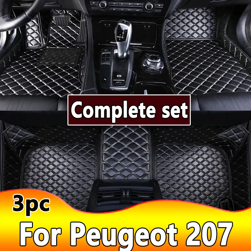 

Автомобильные коврики на заказ для Peugeot 207, 2009, 2010, 2011, 2012, 2013, автомобильные роскошные кожаные коврики с полным покрытием для мужчин и женщин