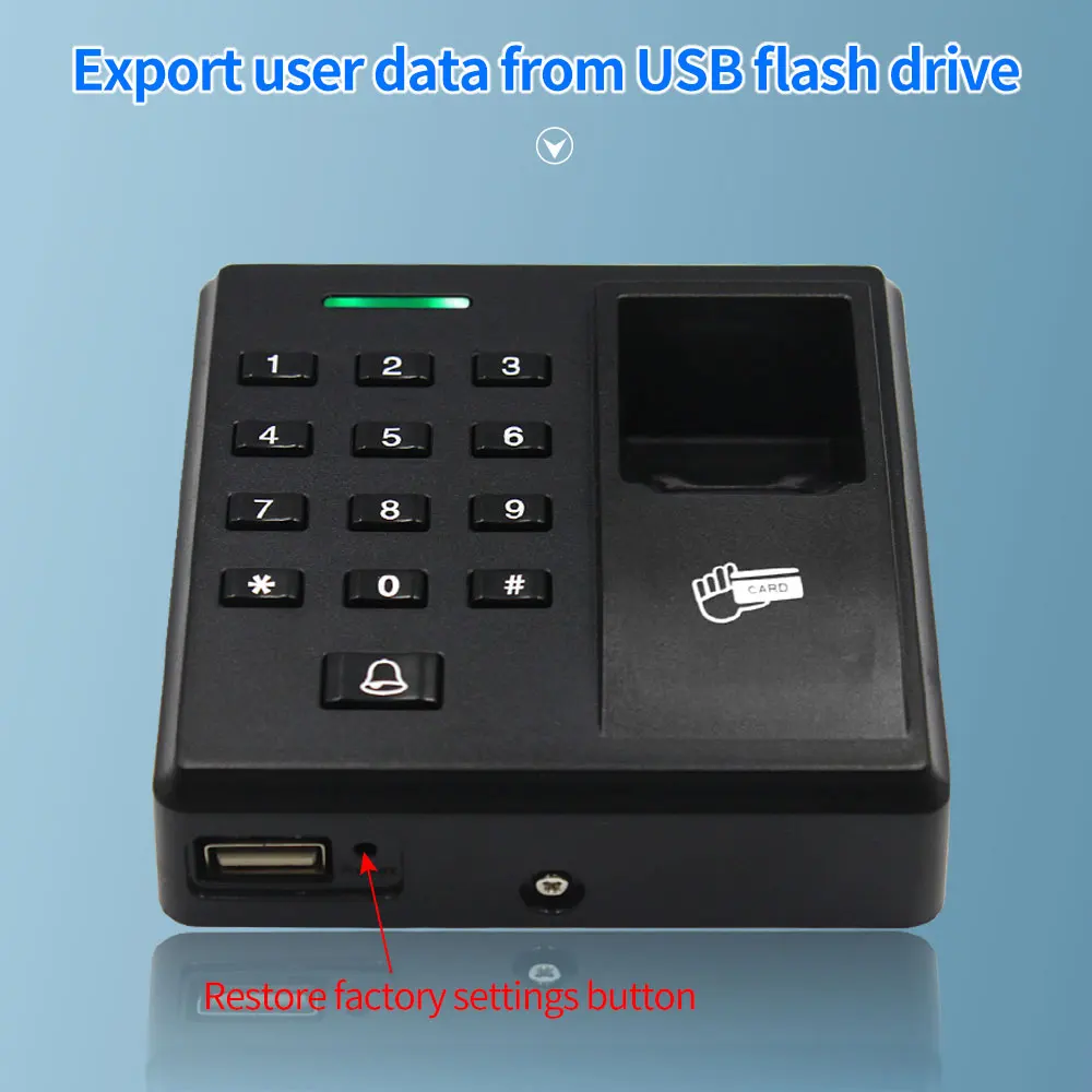 Fingerprint Scanner RFID 125kh Card Reader Access Control Keypad with Relay Security Door System Finger Sensor Wiegand 10000user