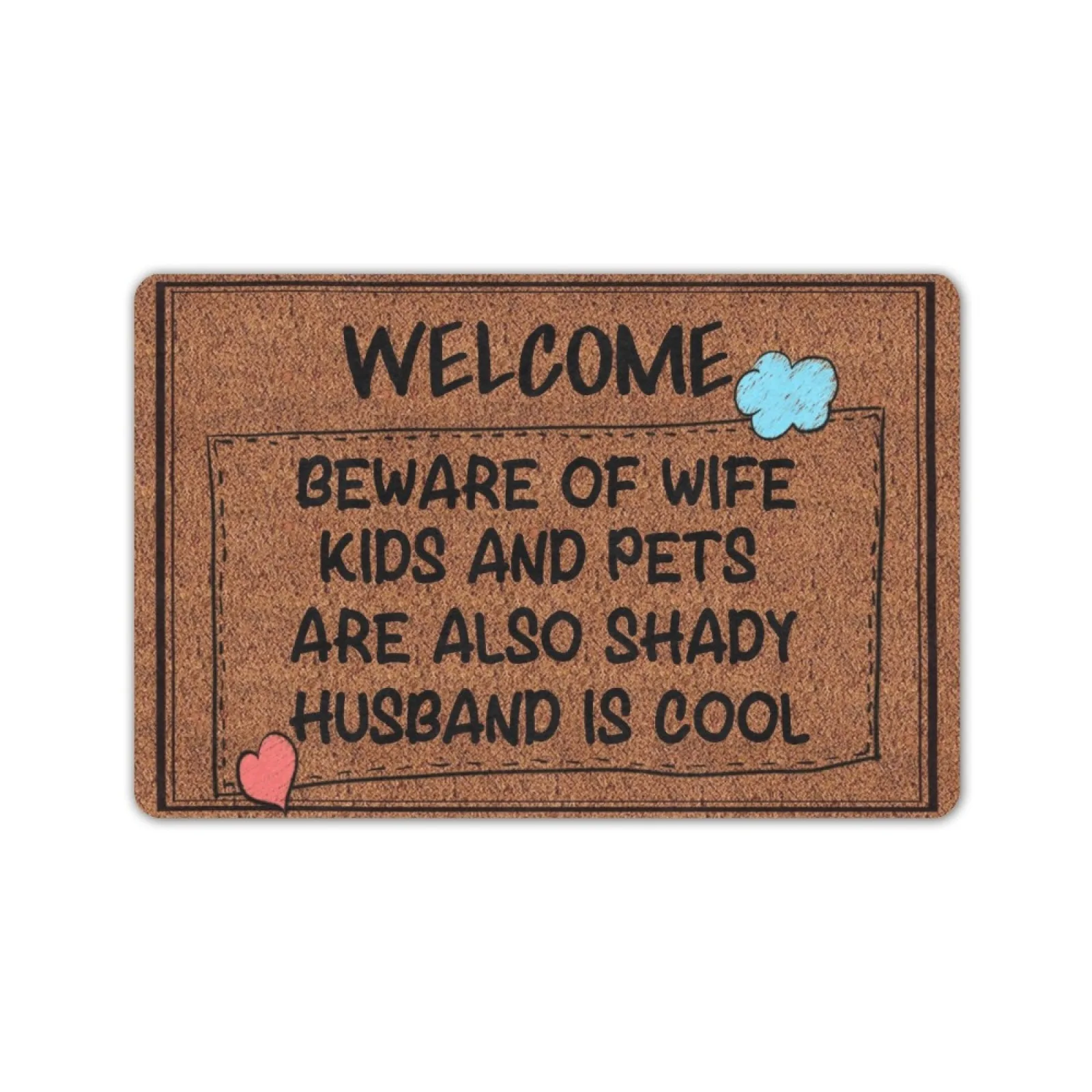 

Non-Slip Welcome Beware of Wife, Cool Doormat, Outdoor Entrance Rug, Door Foot Mat, Husband Is Cool, Home Decor, Holiday