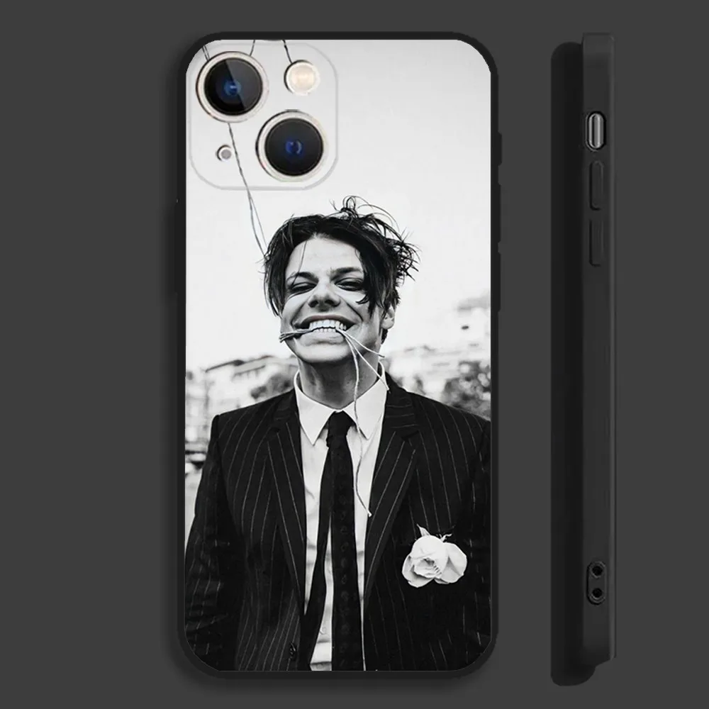 Capa de telefone Singer Y-Yungblud YB para iPhone 16,15,14,13,12,11,Pro,Max,Plus,Mini,X,XS,XR,8,7,6,S,SE Capa preta macia