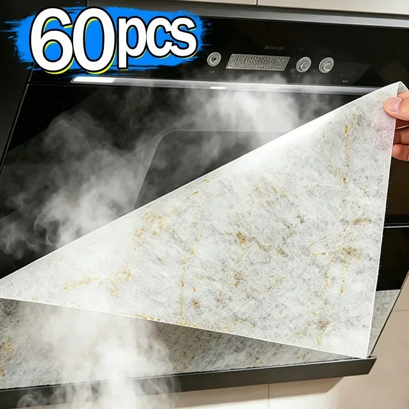 44x42cm Disposable Oil-Absorbing Paper Kitchen Range Hood Attract Oiled Paper Filter Screen Side Suction Oil-absorbing Cotton