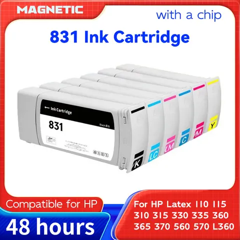 775ML Ink Cartridge For HP 831 with Latex Ink For HP 110 115 310 315 330 335 360 365 370 560 570 L360 L365 L330 Printer