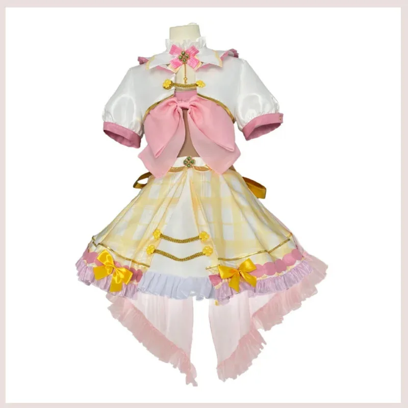 أنيمي الظاهري YouTuber VTuber Ace Taffy تأثيري حلي الوردي فستان الأميرة لوليتا تنورة امرأة مثير Kawaii حفلة عيد ميلاد البدلة؛