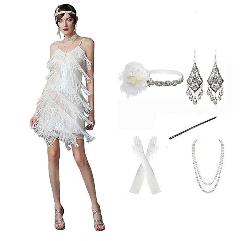 Nappa abito corto Ball Latin Camis Sexy Dance Y2K 1920 Vintage Gatsby Dress Women Suit abito tubino senza maniche con perline