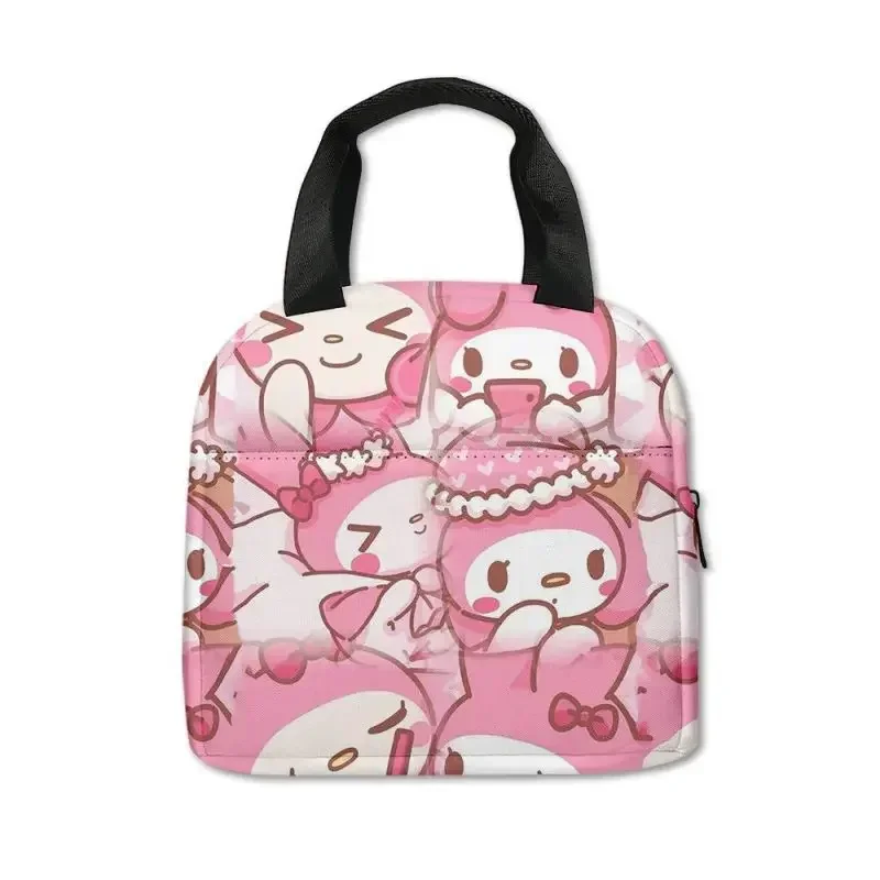 San Kawaii Torba do przechowywania lunchu Kuromi My Melody Wzór Przenośna torebka Izolowana torba do przechowywania pudełka bento wielokrotnego