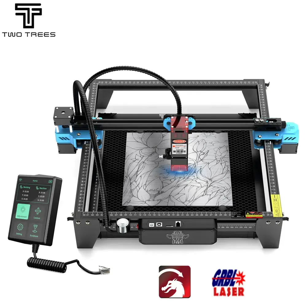 Twotrees TTS-10 Pro 80W grabador láser agregar pantalla táctil máquina de grabado láser de Metal DIY Logo impresora corte láser acrílico MDF