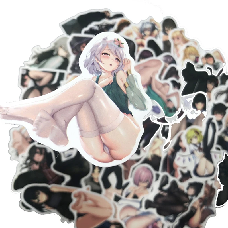 100PCS Anime Sexy Girls Waifu Beautiful Foot Stickers Waterproof DIY Motorcycle Skateboard Laptop Guitar Suitcase Bike Sticker