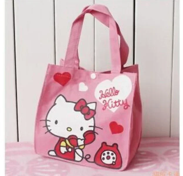 Sanrio Hello Kitty Сумка для обеда Ручная коробка для пикника Bento Водонепроницаемая сумка для покупок Праздничные подарки для мальчиков и девочек Периферийные устройства в стиле аниме