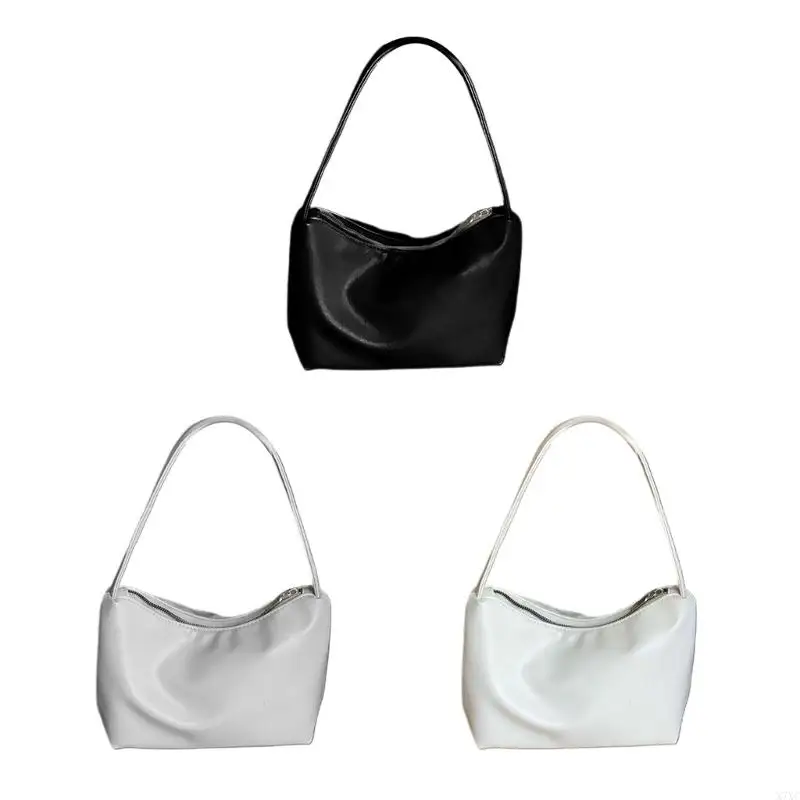

X7XC Shoulder Bags for Women Girls Elegant Small Tote Bag PU Leather Underarm Bag