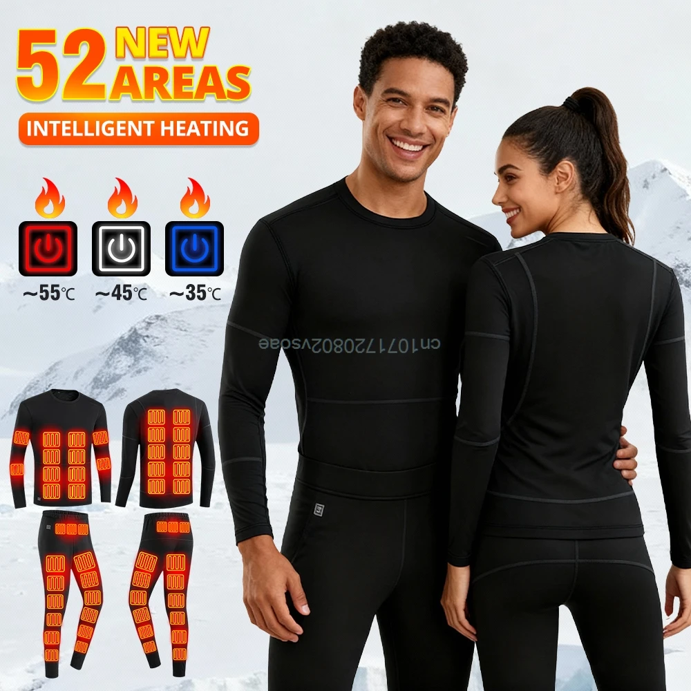 

Winter Heated Thermal Underwear Men Women Heating Jacket Skiwear Heated outdoor Sports Thermal Underwear Electric Heated Cloth