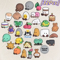 32 Cute Animal Cat Shoes Ornament Detachable Cartoon Jelly Egg Lemon Shoes Decorated with Cute Bear, Rabbit, Clogs Ornament