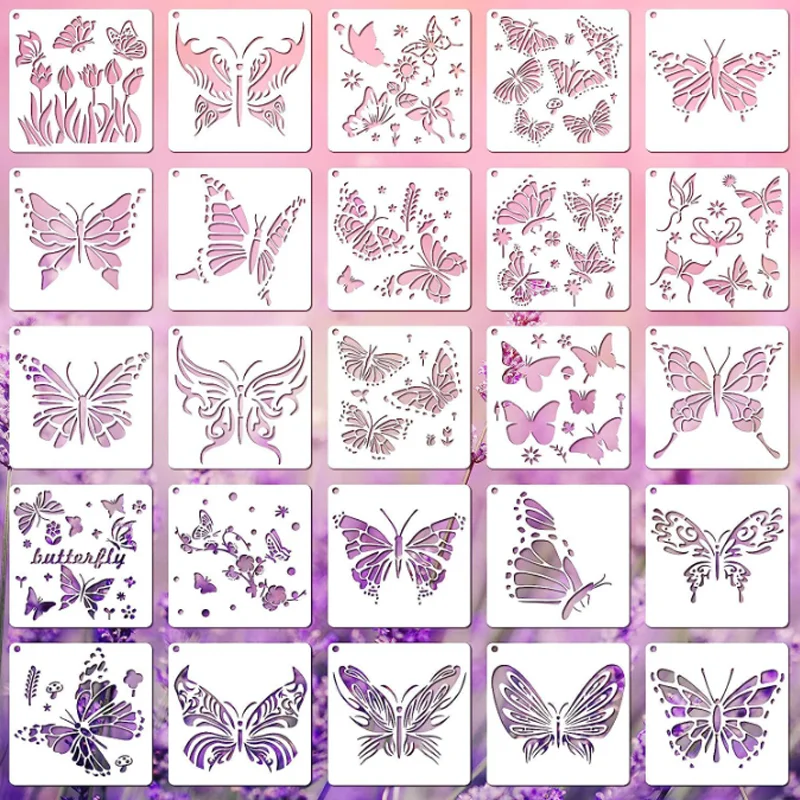 

15*15cm Butterfly Stencils DIY Layering Wall Scrapbooking Coloring Embossing Decoration Graffiti Painting Template Reusable