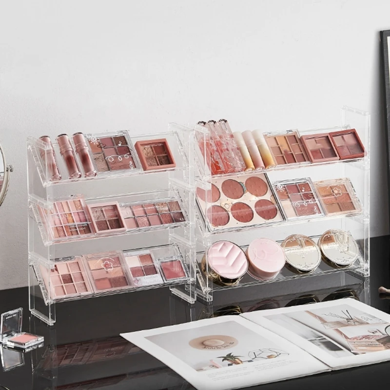 Elegant Clear Tiered Storage Solution Accessory for Makeup Artistics and Salons Dropshipping