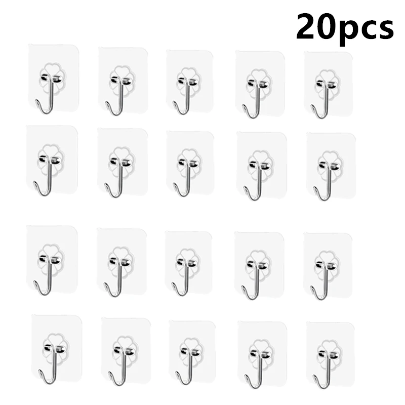 Transparent Hooks for Bathroom Self Adhesive Door Wall Hook Hanger Suction for Kitchen Storage Garlands Towel Hanging Hooks