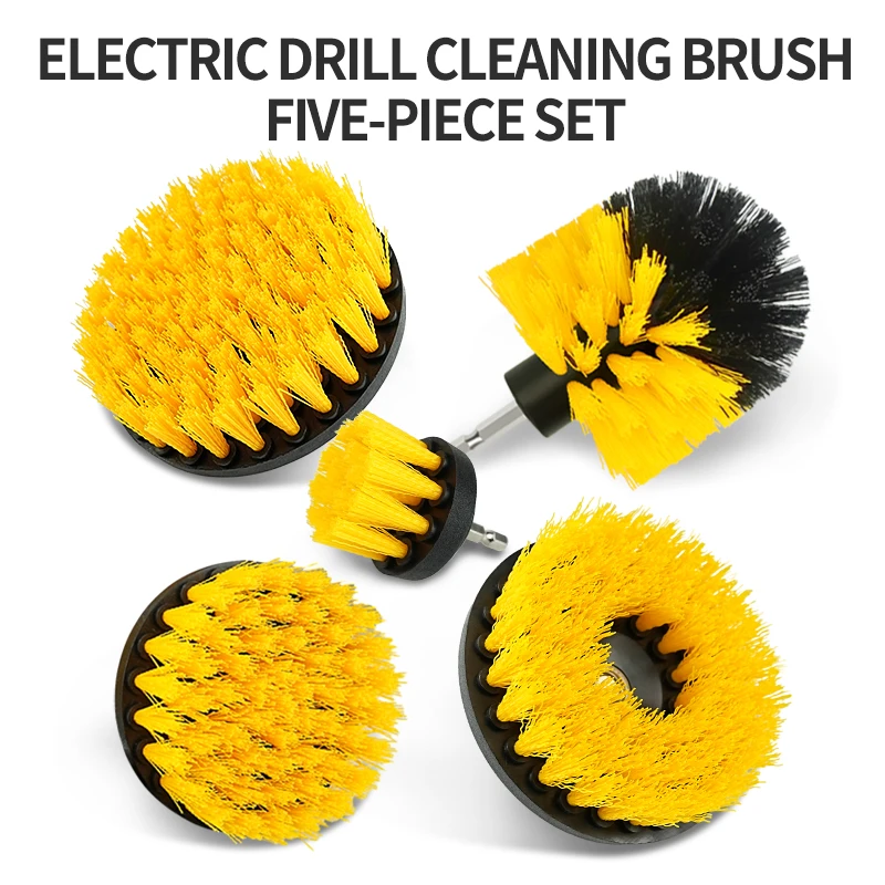 

5Pcs Power Scrub Clean Drill Electric Brush For Leather Plastic Wooden Furniture Bathroom Car Interiors Cleaning Tools