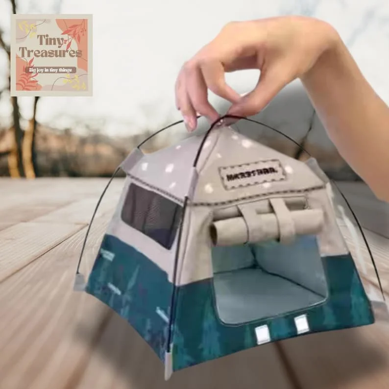 Miniature Camping Tent For Dollhouse– 1/6 Scale Dollhouse Outdoor Gear for Dioramas