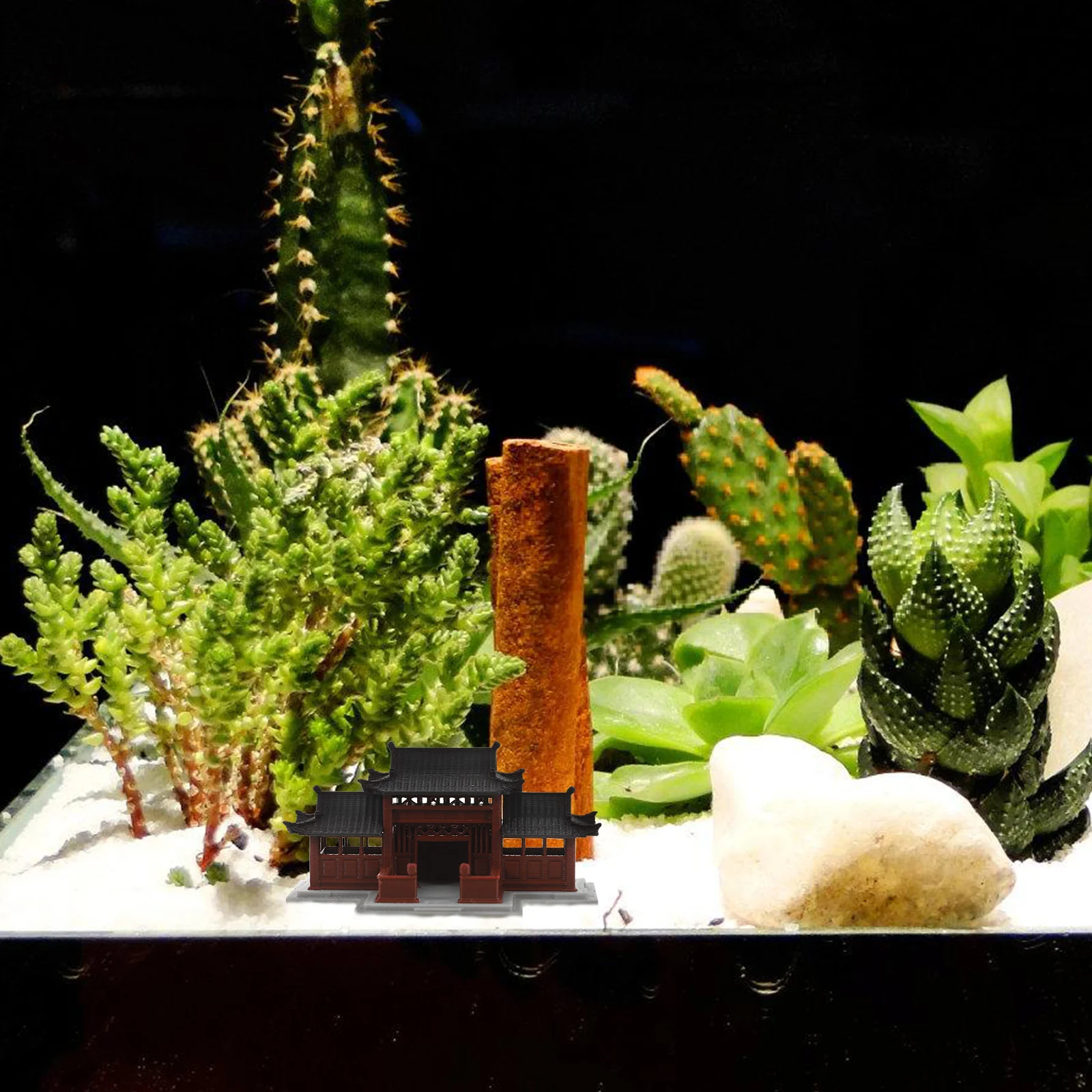 

Mini Pavilion Fish Tank Landscaping Decoration Chinese Style Aquarium Ornament Micro Landscape Bonsai Decor Ideal for Home