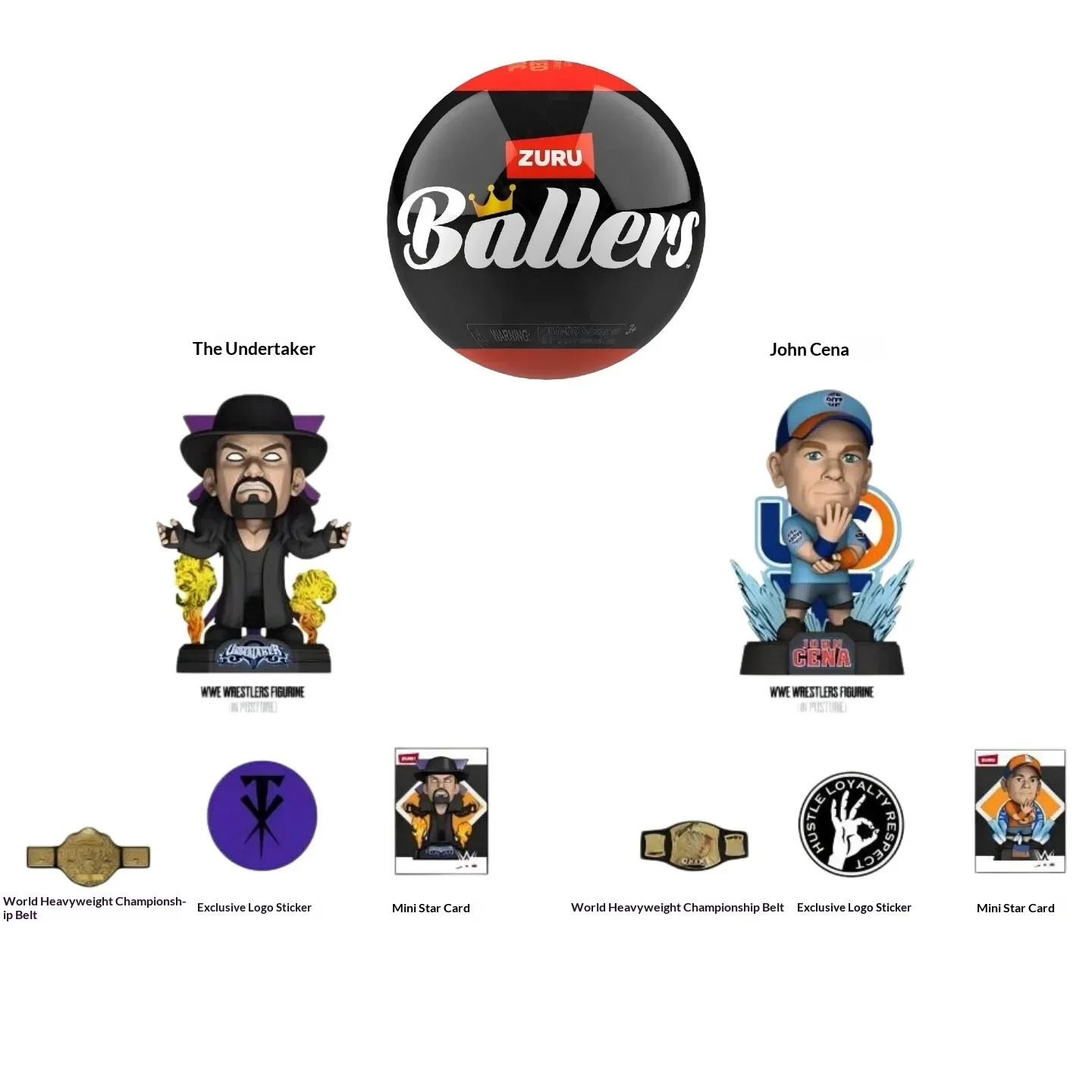 ZURU Surprise Ballers Blind Ball PVC Mini-Wrestling-Figuren Undertaker John Cena Sammlerstück Star Mystery Box Geschenke auf Lager