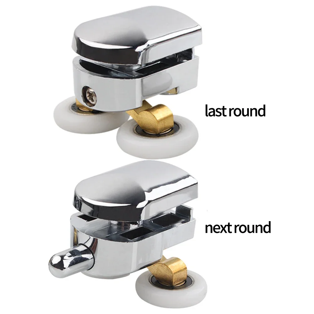 

Glass Shower Doors Pulleys For Most Showers ABS + Zinc Alloy Clean For Most Showers Silver Partition Sliding Door